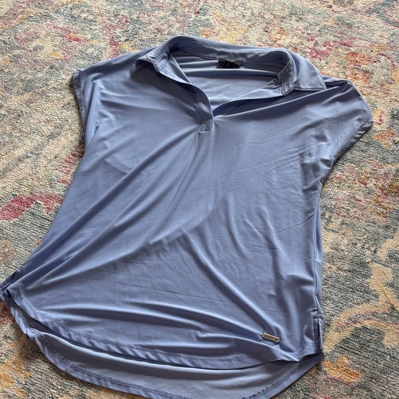 Jones New York Light Blue Short Sleeve Top - Picture 1 of 3